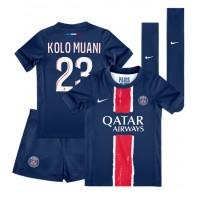 Paris Saint-Germain Randal Kolo Muani #23 Hjemmebanesæt Børn 2024-25 Kortærmet (+ Korte bukser)